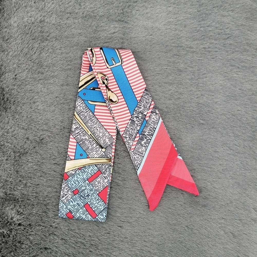 New Print Silk Skinny Scarf Twilly
